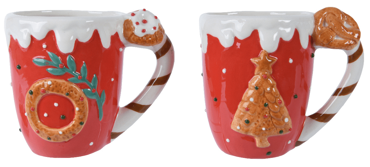 Cana - Dolomite Shiny Tree Patten with Pretzel Ear - Donut Pattern with Cake Ear Red - doua modele -