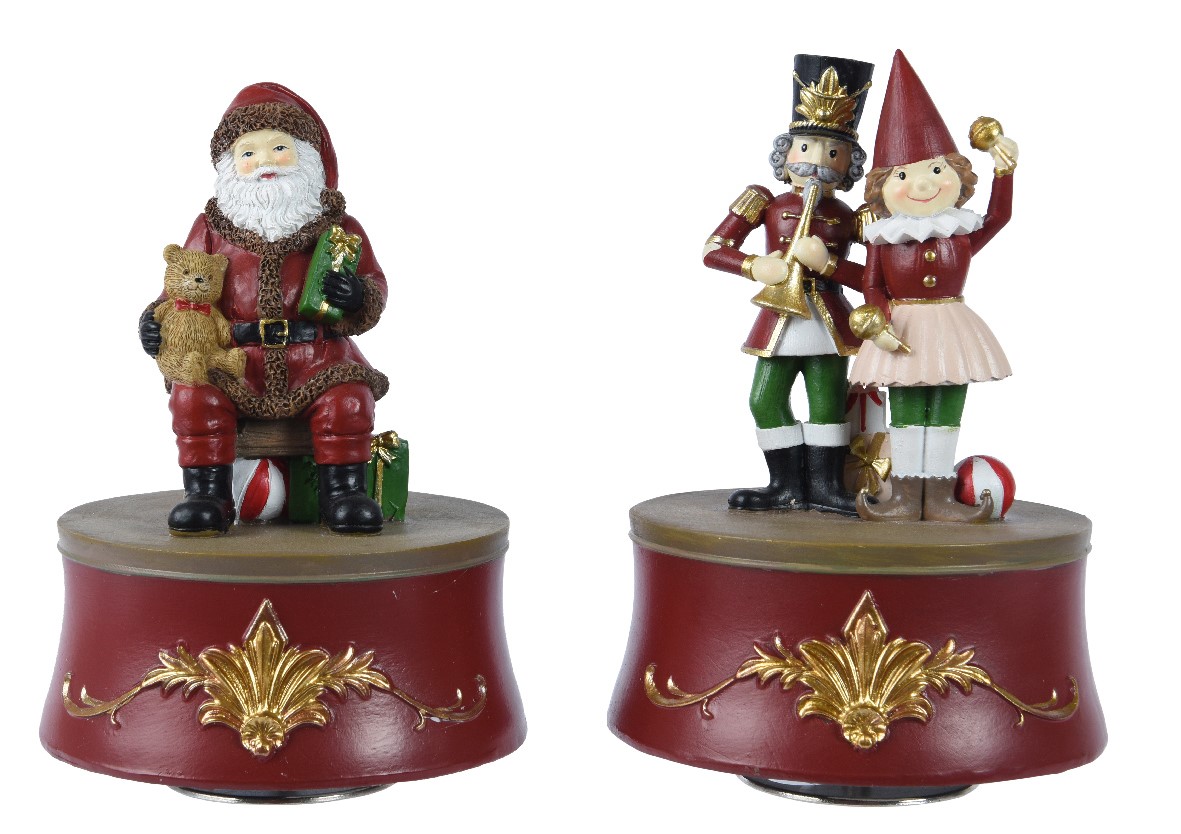 Cutiuta muzicala - Round Santa / Nutcracker - doua modele - pret pe bucata