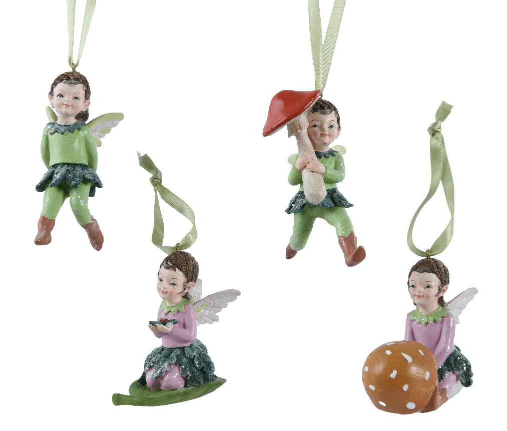 Ornament brad - Fairy Polyresin Mushroom-Leaft - mai multe modele - pret pe bucata | Kaemingk