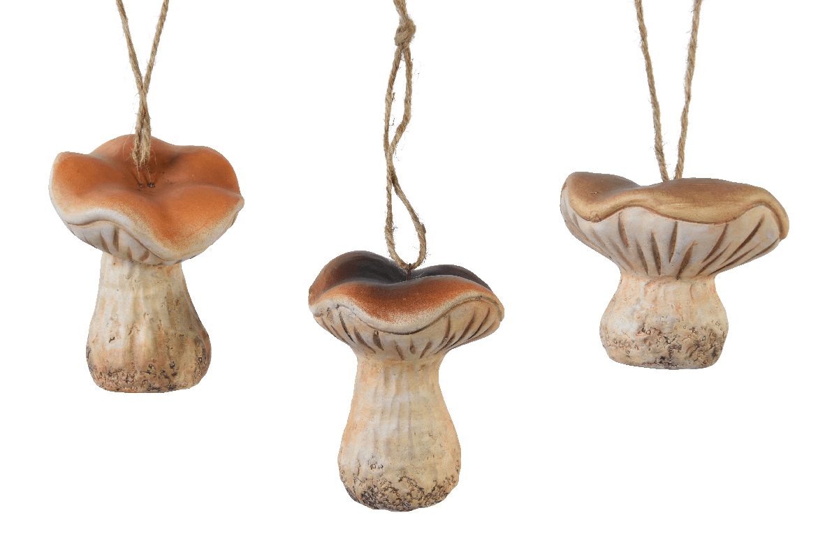 Ornament brad - Terracotta Mushroom, mai multe modele | Kaemingk