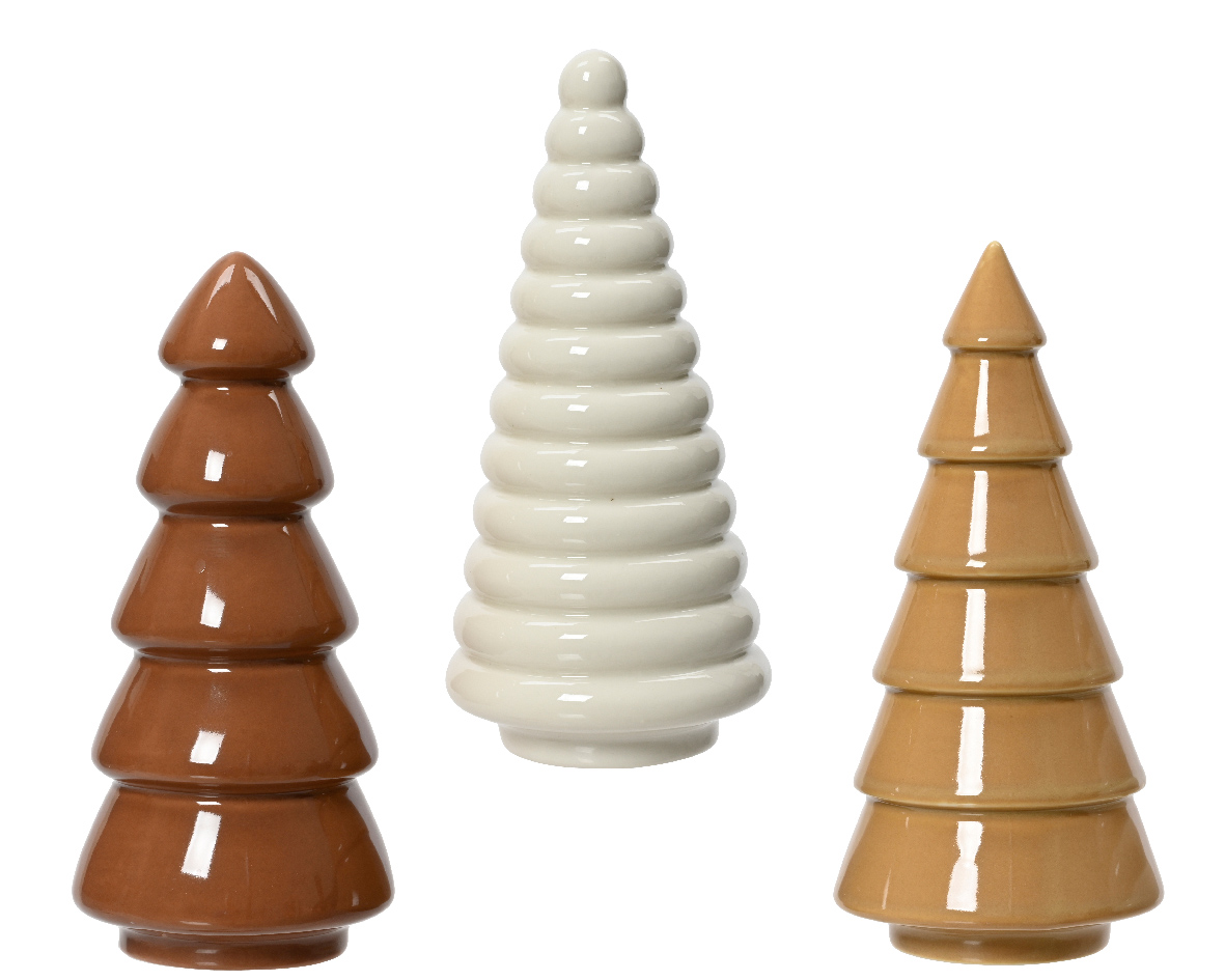 Brad decorativ - Porcelain Christmas Tree Shiny - mai multe modele - pret pe bucata | Kaemingk