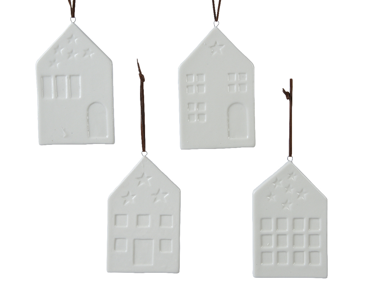 Ornament brad - Porcelain House White - mai multe modele - pret pe bucata | Kaemingk