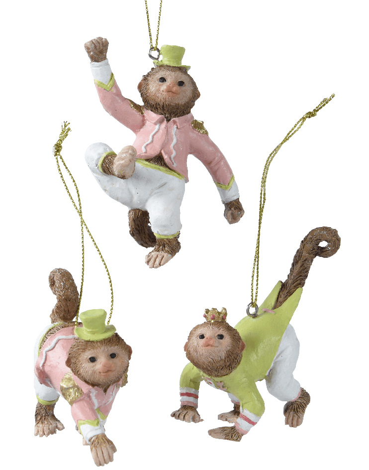 Ornament brad - Polyresin Monkey - mai multe modele - pret pe bucata | Kaemingk