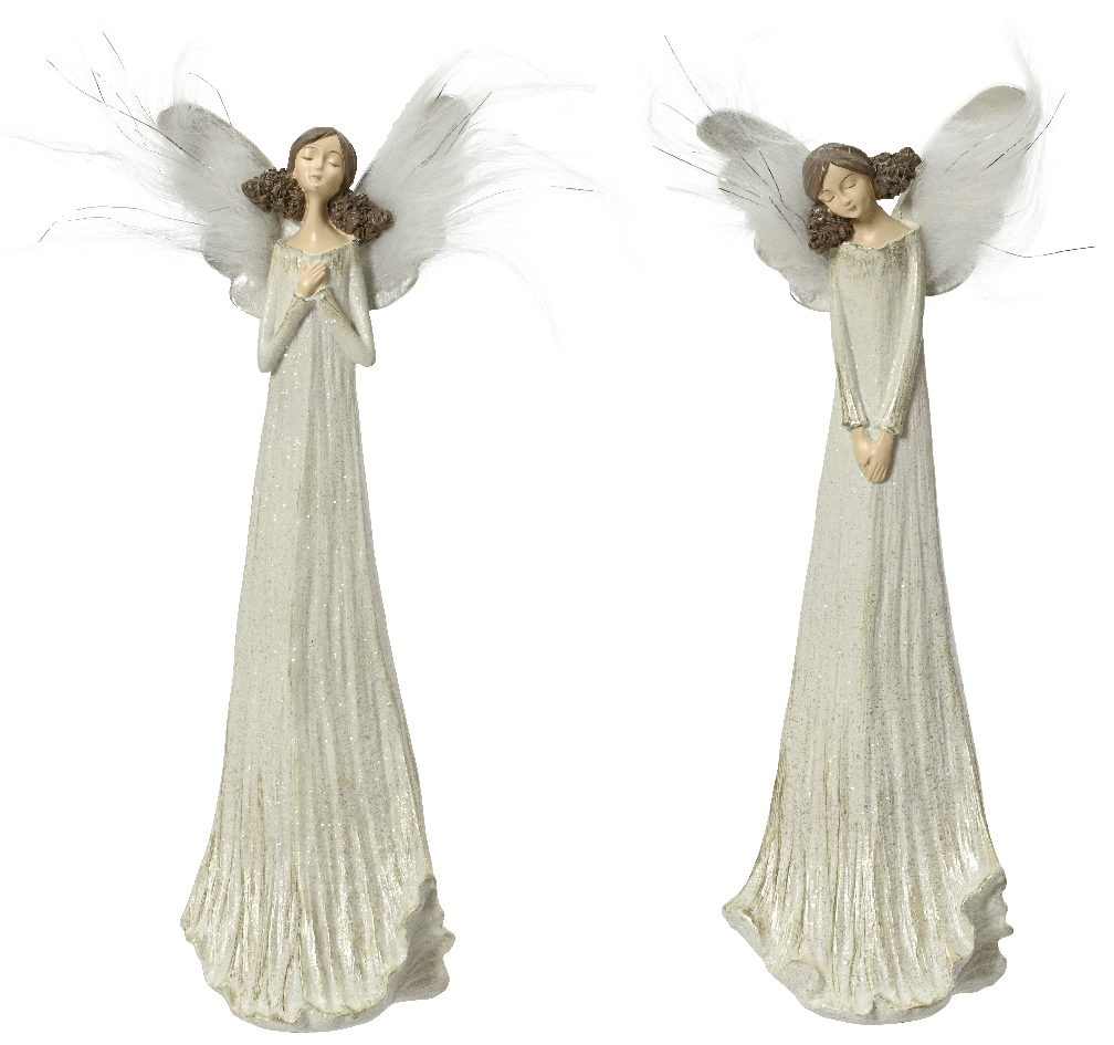 Figurina decorativa - Small - Polyresin Angel Off-White - doua modele - pret pe bucata