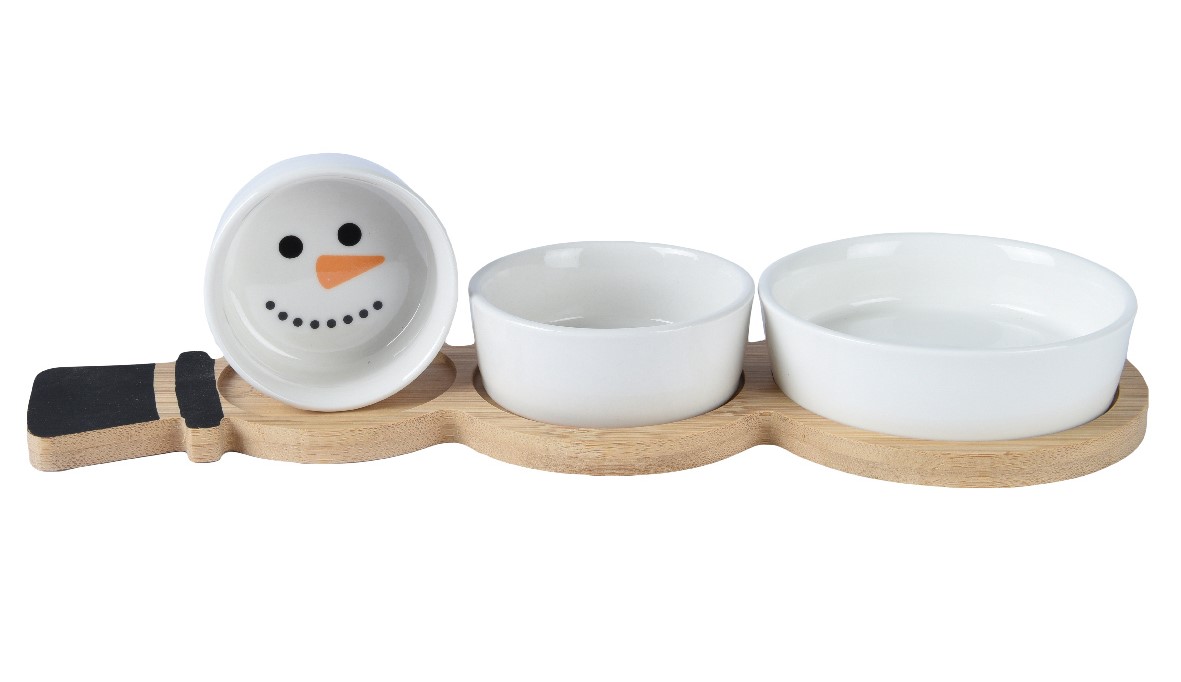 Set 3 boluri - Snowman Pattern