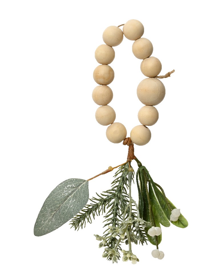 Inel pentru servetel - Glitter Wooden Balls, Pinecones, Eucalyptus | Kaemingk - 1 | YEO