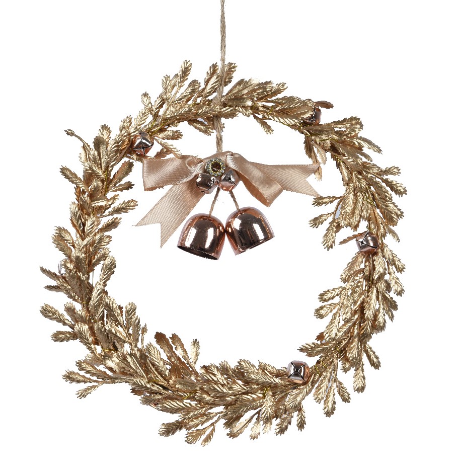 Decoratiune - Wreath with Satin Bow and Iron Bell | Kaemingk