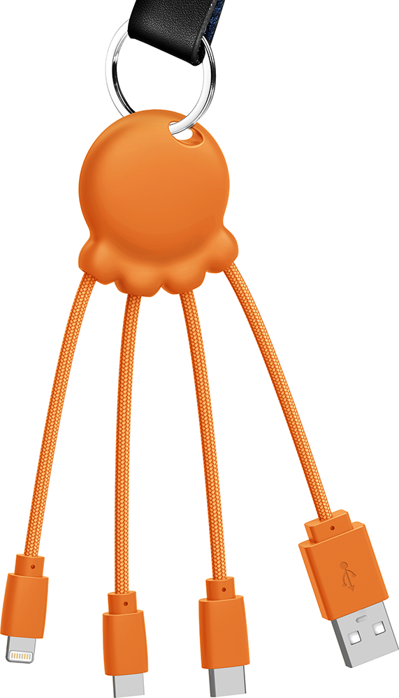 Adaptor portabil - Octopus - Orange Recycled Plastic | Xoopar