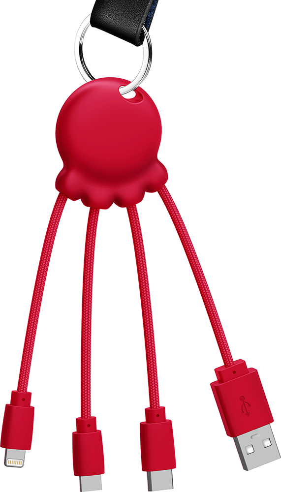 Adaptor portabil - Octopus - Red Recycled Plastic | Xoopar