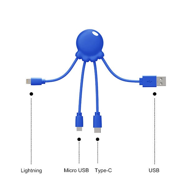 Cablu incarcare - Octopus - Albastru | Xoopar