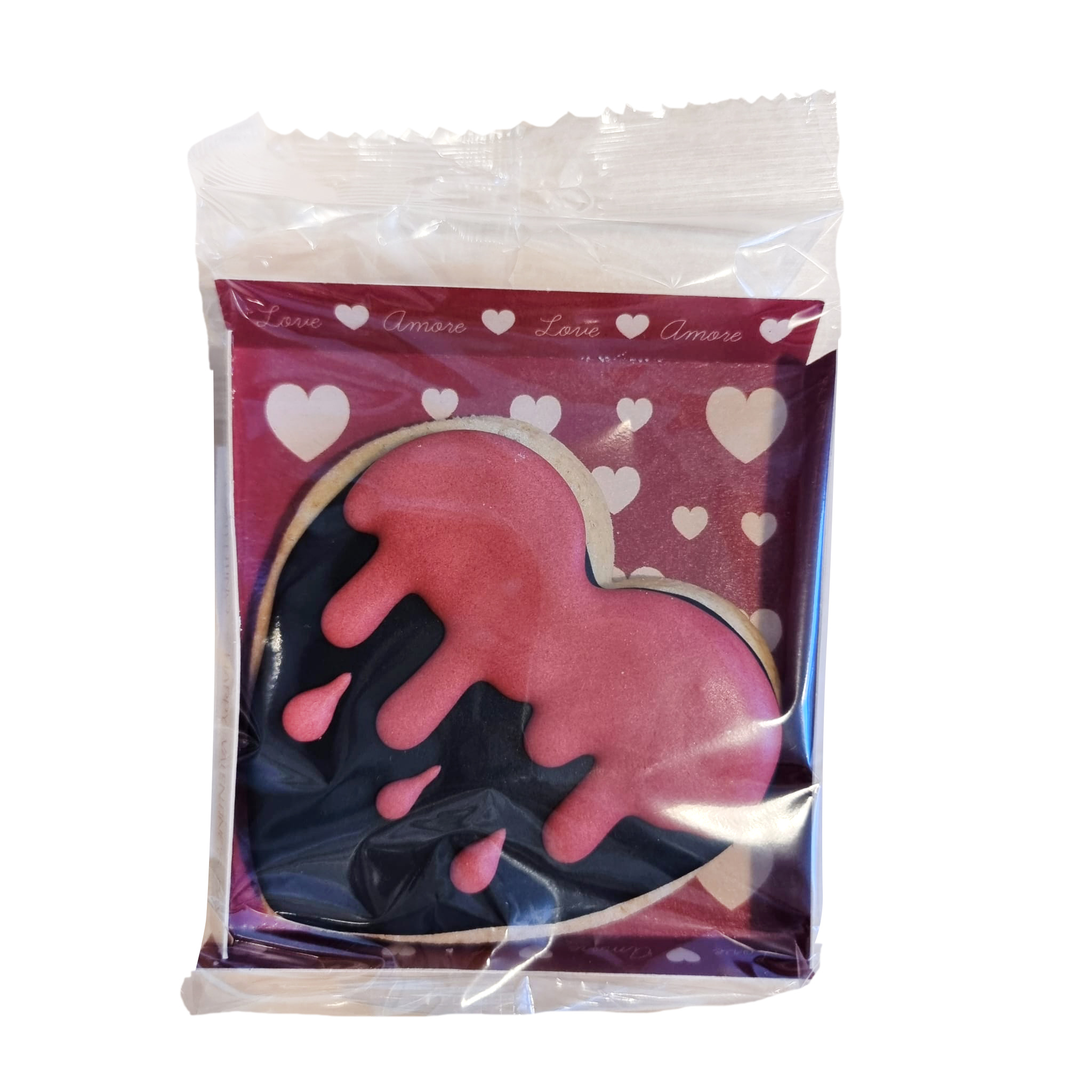Biscuiti artizanali - Heart Black & Red, 60g | Mondo di Laura