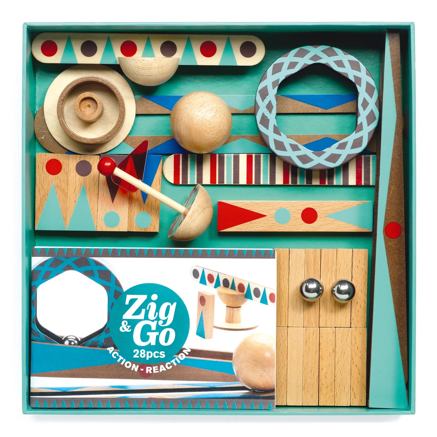 Set constructie trasee - Zig & Go, 28 piese | Djeco