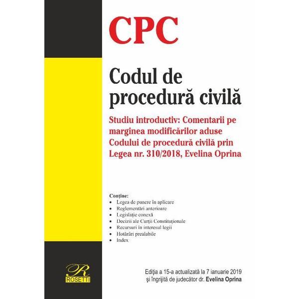 Codul de procedura civila | Evelina Oprina carturesti 2022