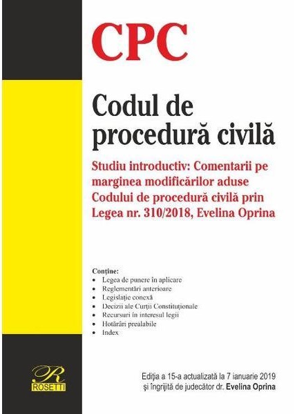 Codul de procedura civila | Evelina Oprina carte