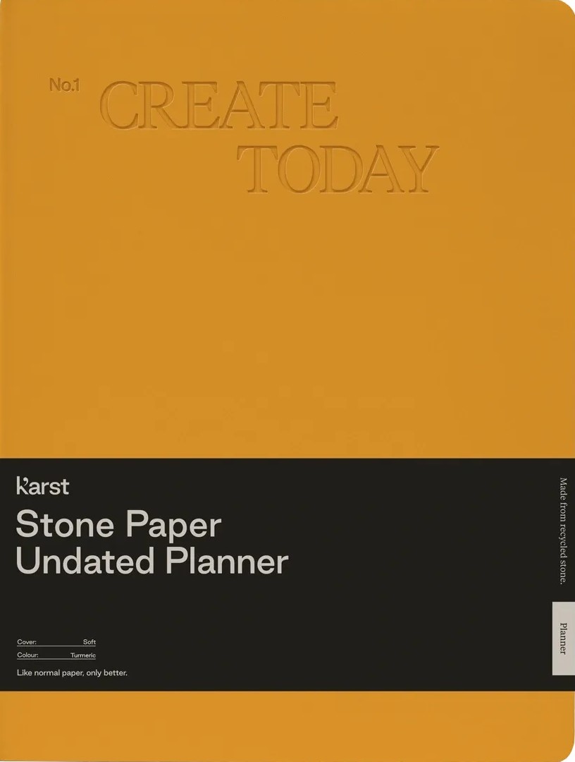 Agenda B5 - Stone Paper - Undated Planner, Softcover - Turmeric | Karst - 3 | YEO