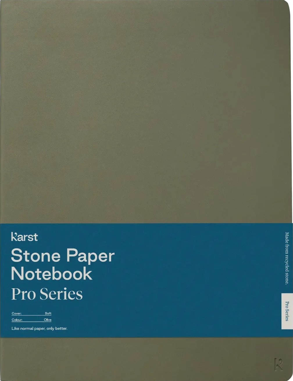 Carnet B5 - Stone Paper Pro Series - Softcover, Lined - Olive | Karst - 5 | YEO