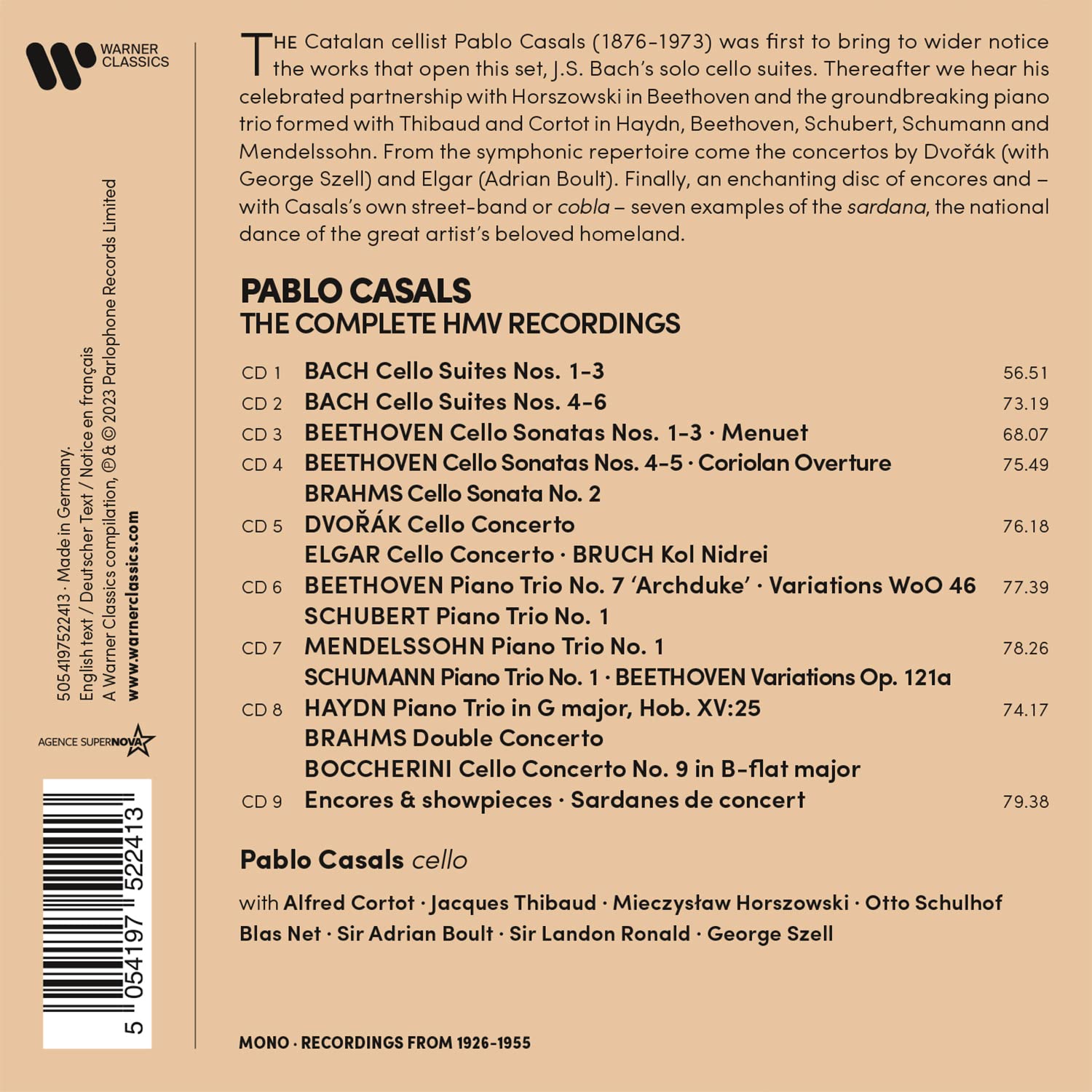 Pablo Casals: The Complete HMV Recordings 1926-1955 | Pablo Casals