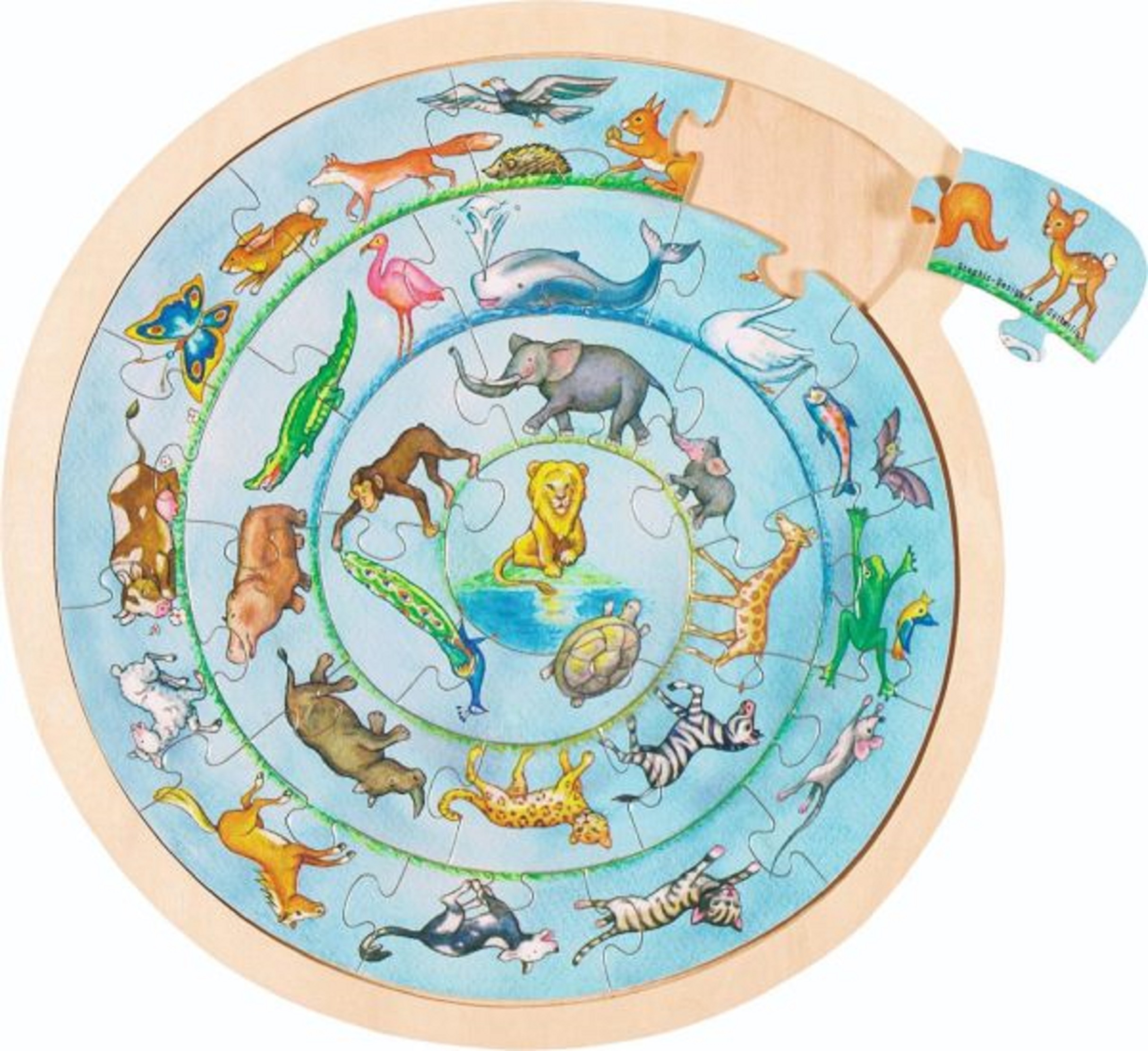 Puzzle 27 piese - Cercul animalelor | Goki