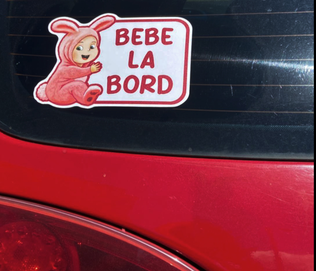 Sticker auto - Bebe la bord - Iepuras
