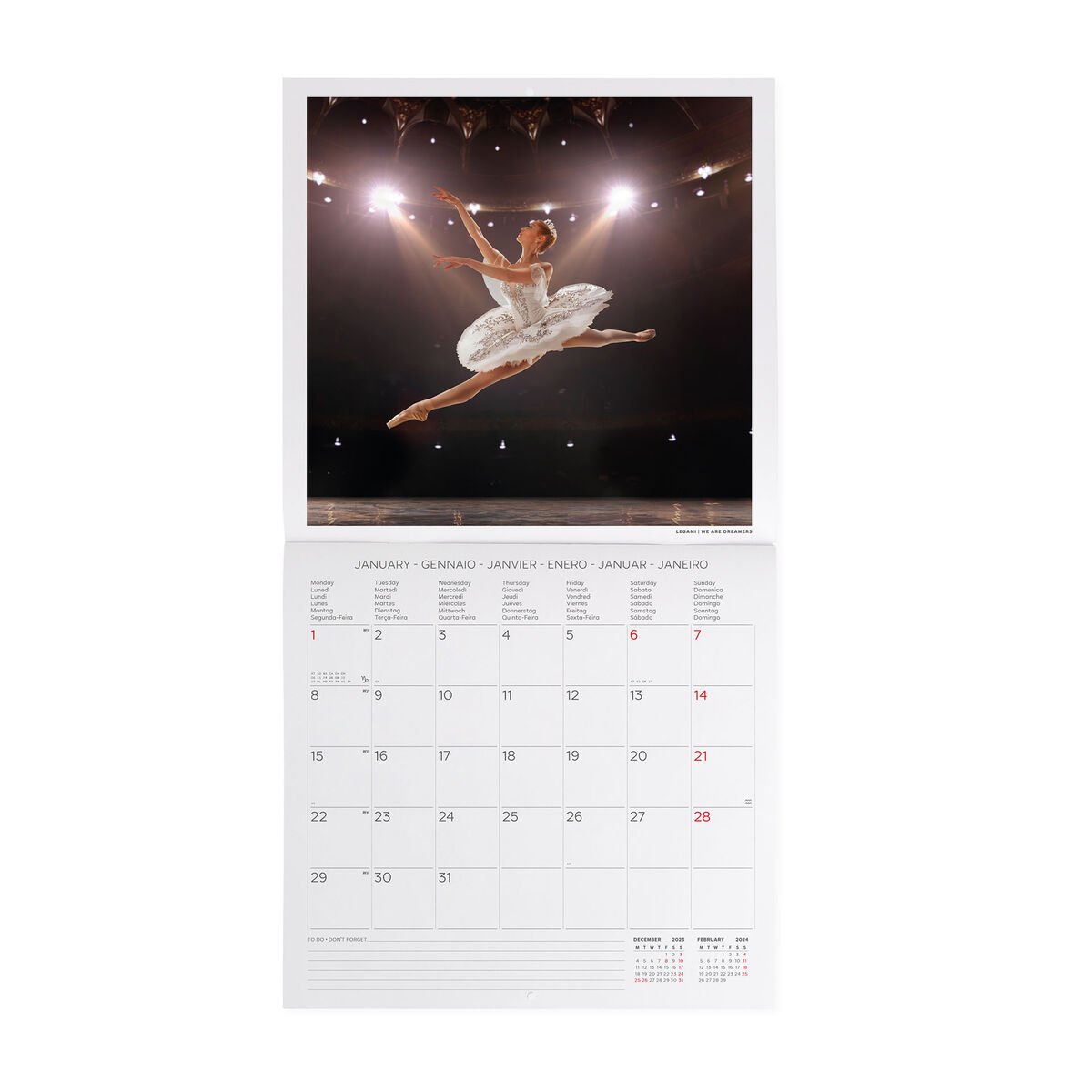 Calendar de perete 2024 - Ballet, 30x29 cm | Legami