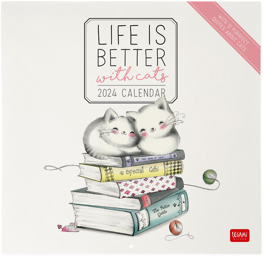 Calendar de perete 2024 - Life is Better with Cats, 30x29 cm | Legami