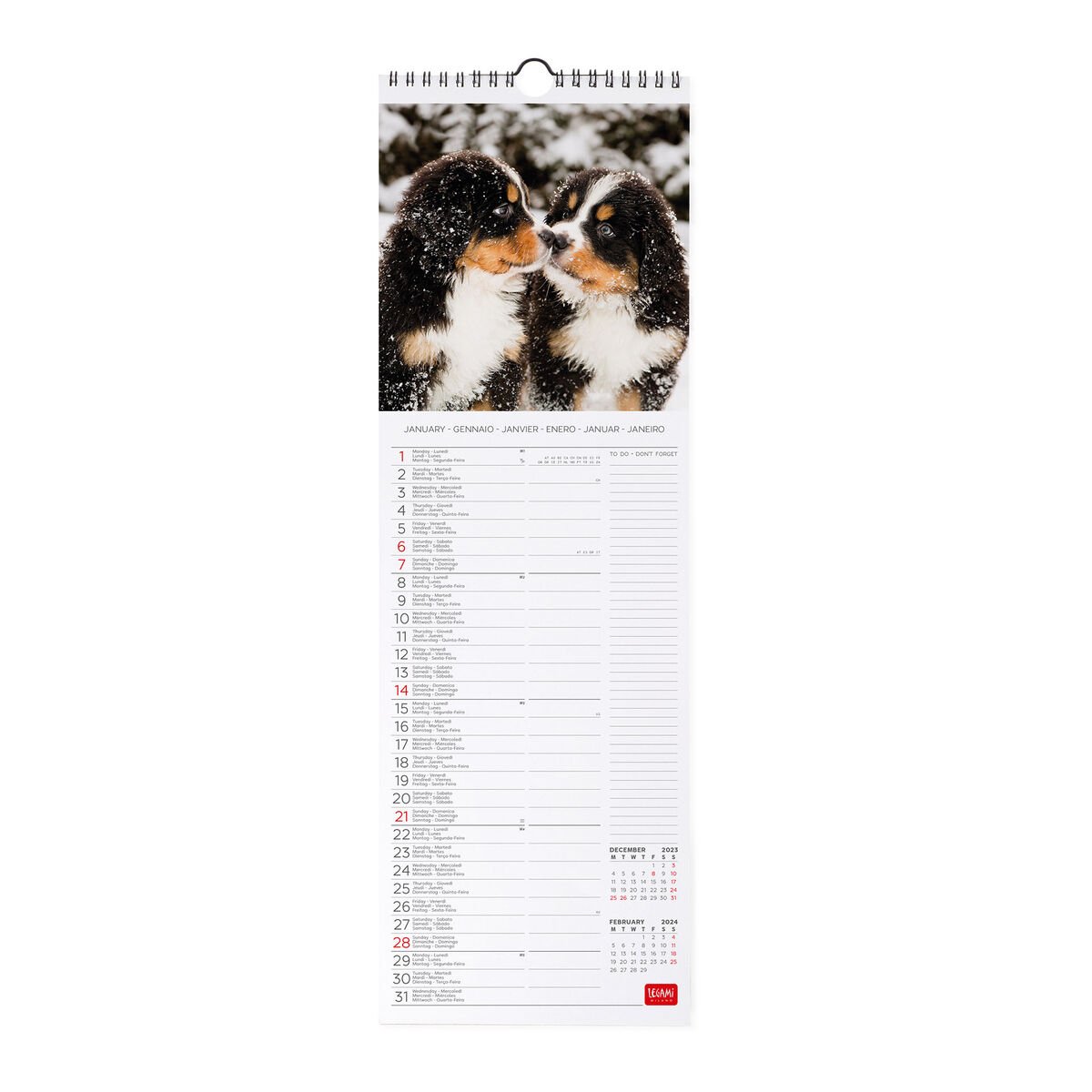 Calendar de perete 2024 - Puppies, 16x49 cm | Legami