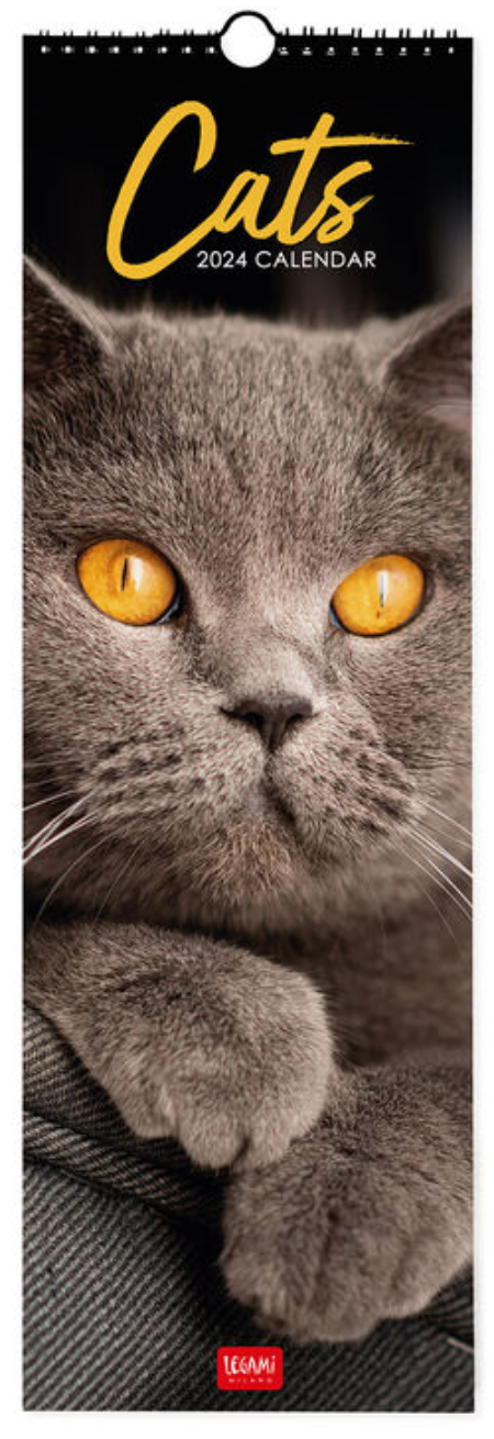 Calendar de perete 2024 - Cats, 16x49 cm | Legami