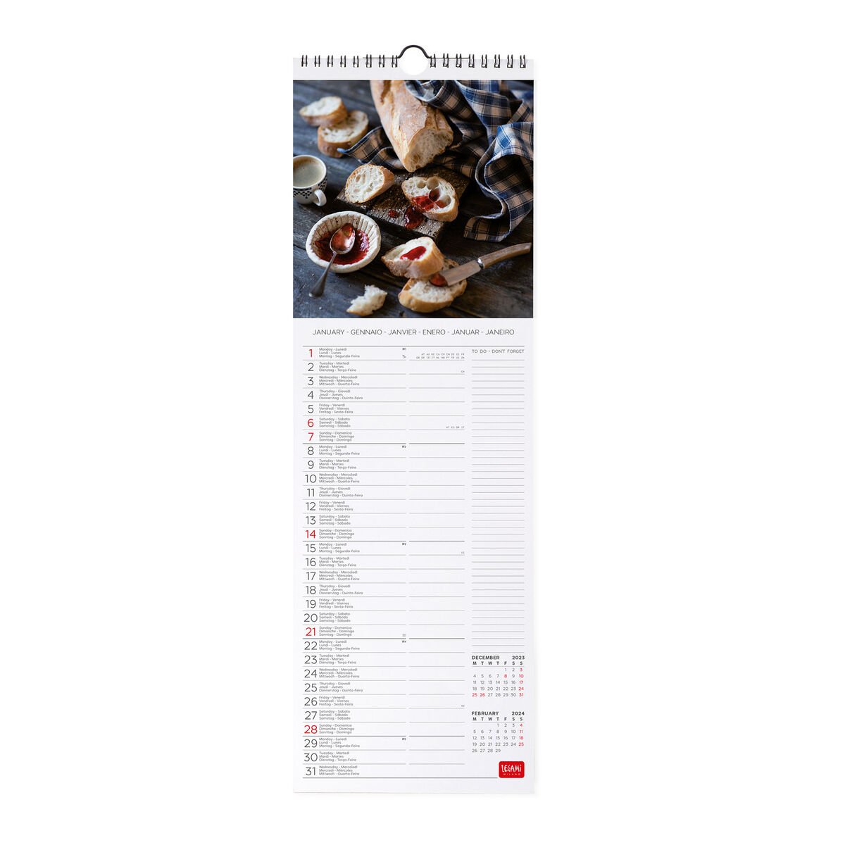 Calendar de perete 2024 - Kitchen, 16x49 cm | Legami