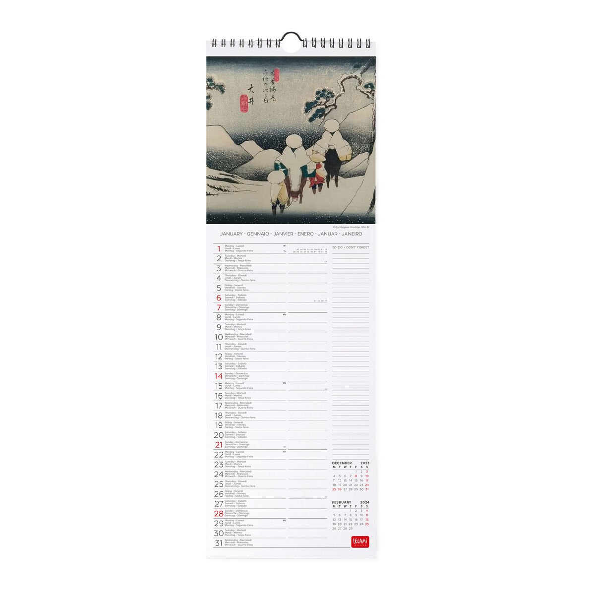 Calendar de perete 2024 - Japanese School, 16x49 cm | Legami