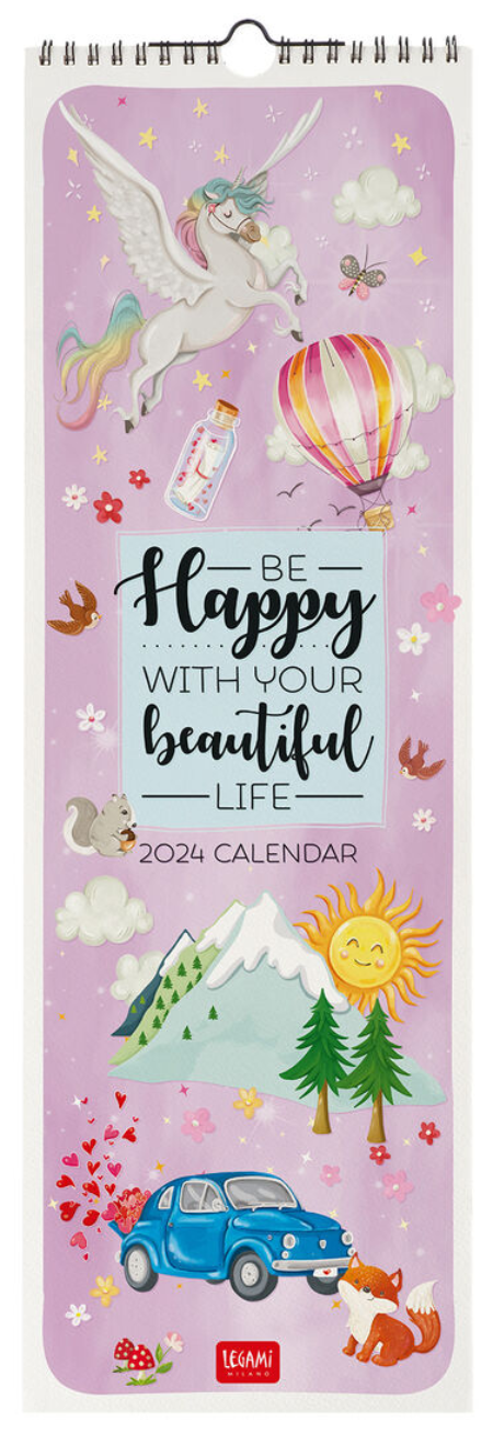 Calendar de perete 2024 - Live Happy, 16x49 cm | Legami