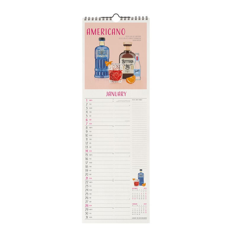 Calendar de perete 2024 - Cheers, 16x49 cm | Legami