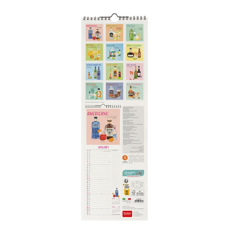 Calendar de perete 2024 - Cheers, 16x49 cm | Legami - 1 | YEO