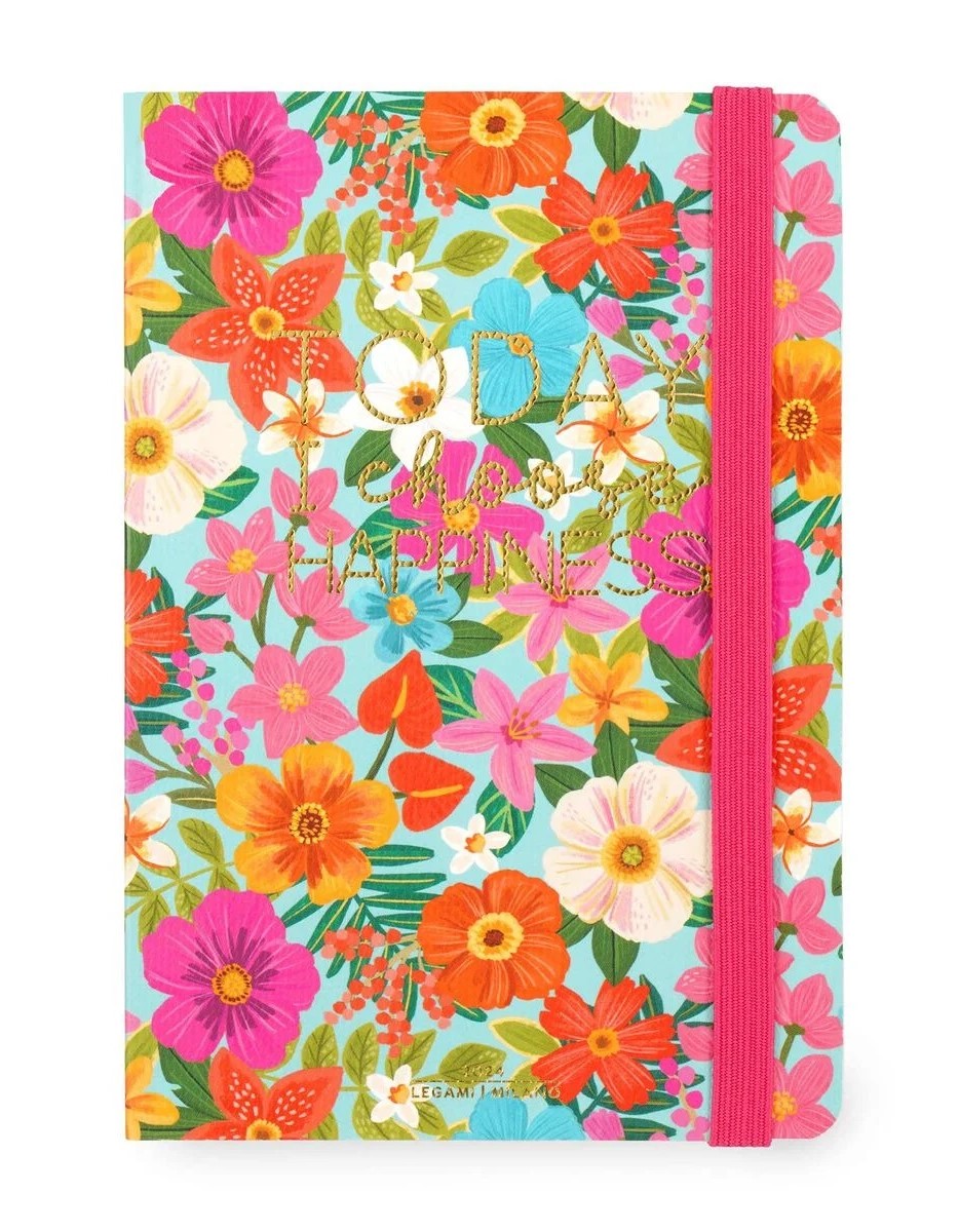 Agenda 2024 - 12 Month Weekly Diary - Medium with Notebook - Flowers