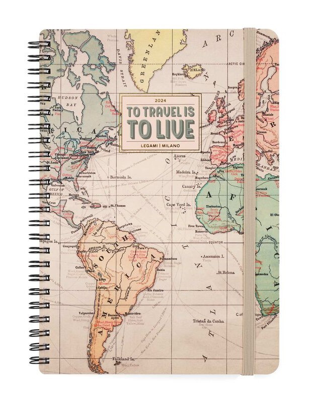 Agenda 2024 - 12 Month Weekly Diary - Large - Spiral Bound - Travel