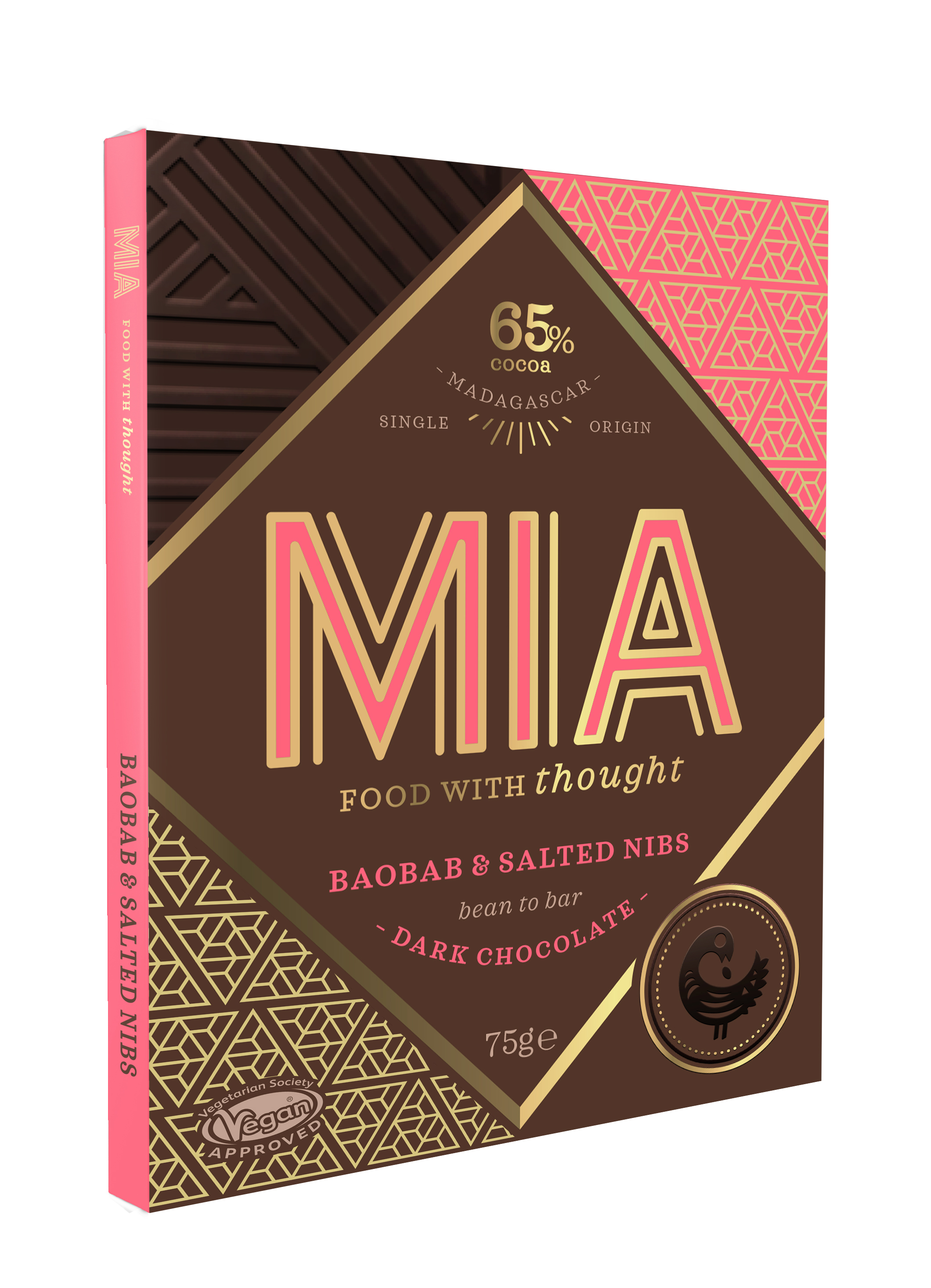 Ciocolata neagra cu baobab si boabe de cacao sarate - Baobab & Salted Nibs | Mia Food