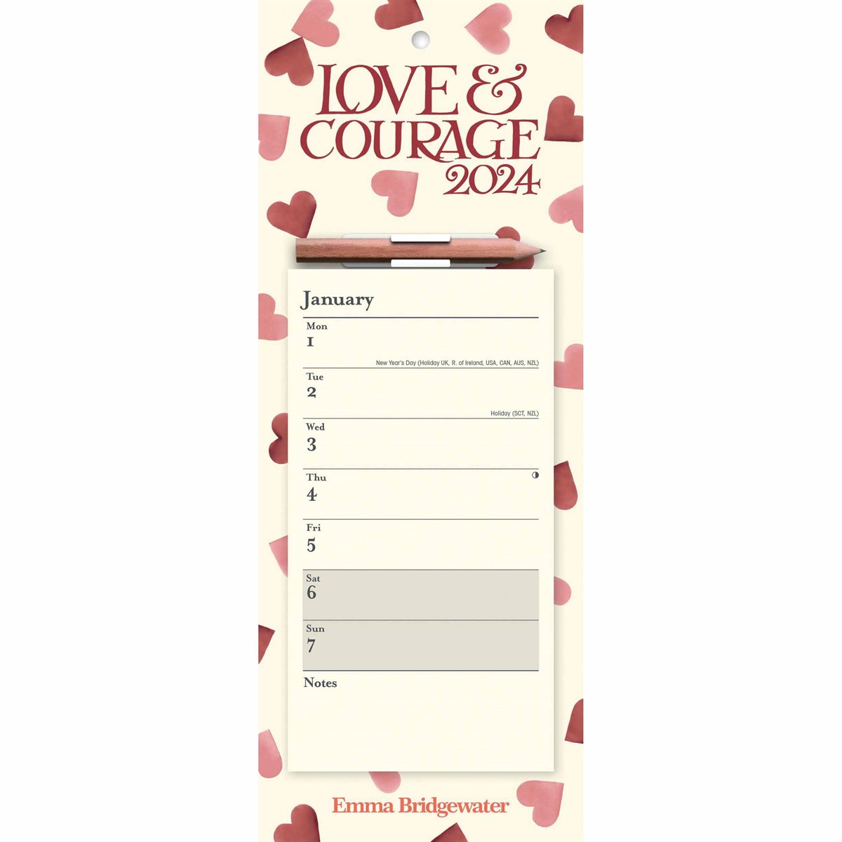 Calendar 2024 - Emma Bridgewater Pink Hearts | Carousel