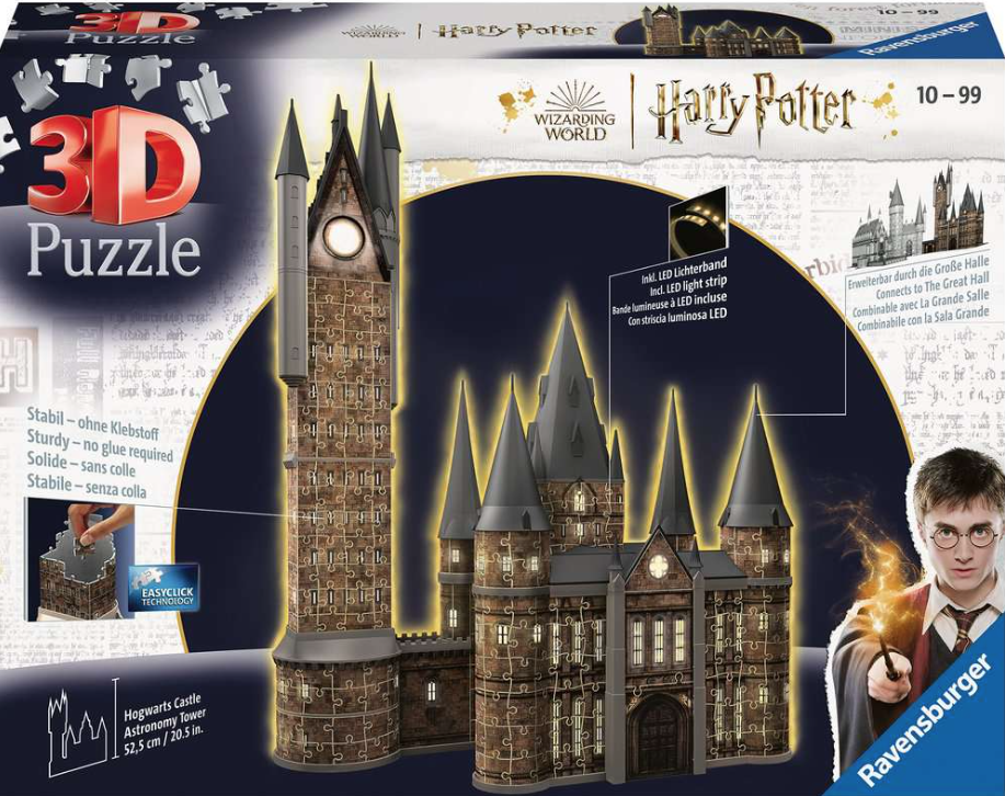 Puzzle 3D Harry Potter - Turnul Astronomiei, Editie de noapte - 540 piese | Ravensburger