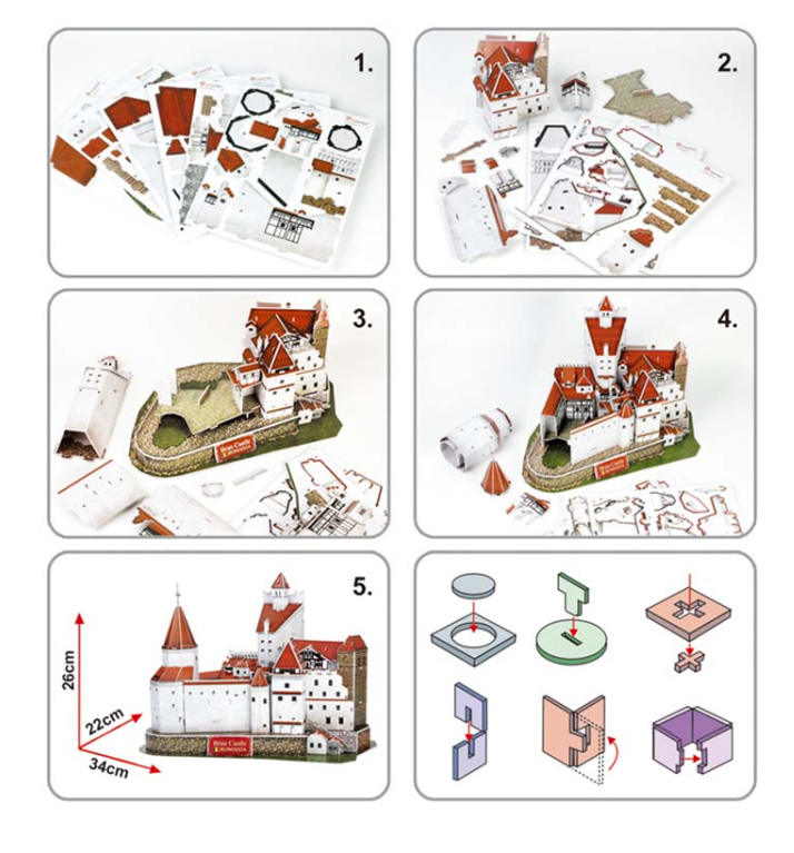 Puzzle 3D - Castelul Bran | CubicFun - 1