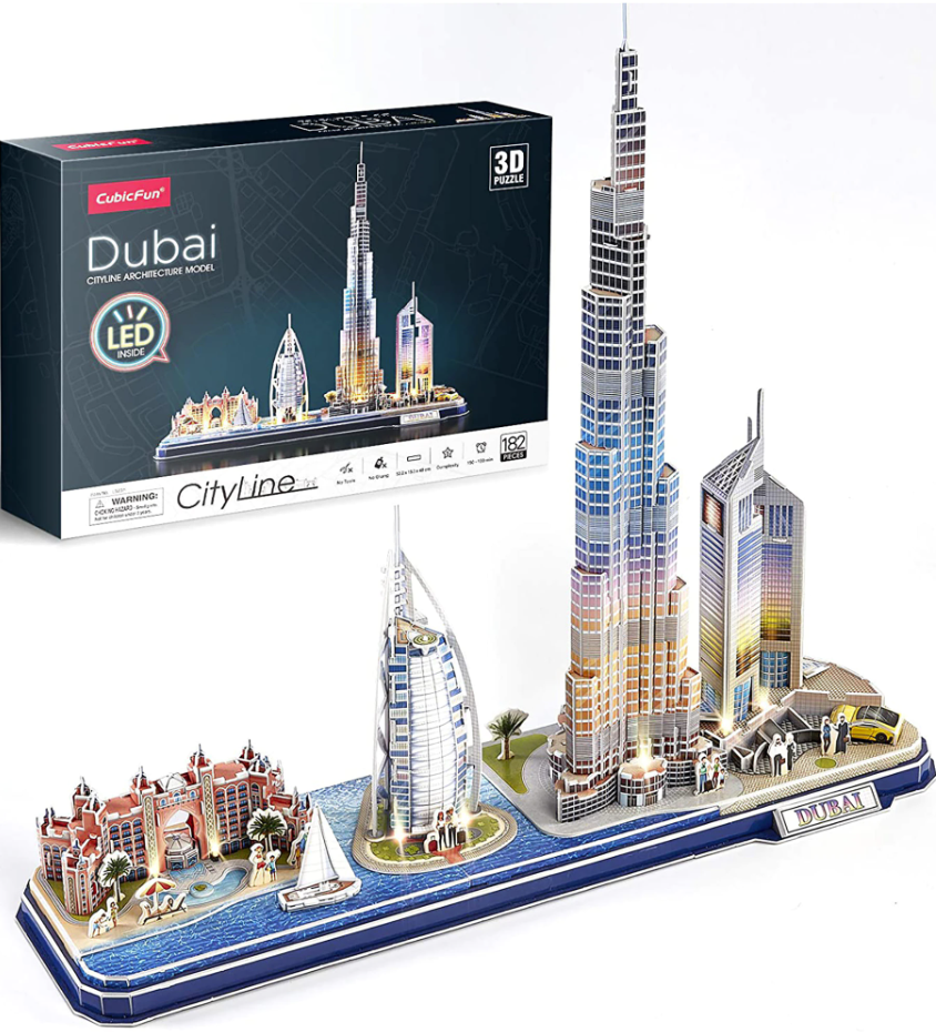 Puzzle 3D Led - Dubai, 182 Piese | CubicFun