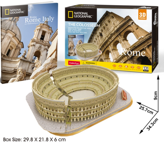 Puzzle 3D - Colosseum, 131 piese | CubicFun - 1
