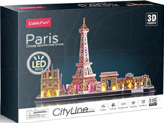 Puzzle 3D Led - Paris, 115 piese | CubicFun