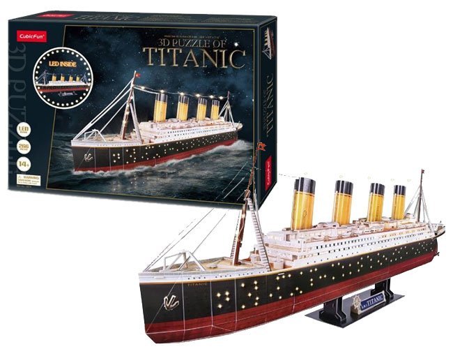 Puzzle 3D cu led - Titanic - 266 piese | CubicFun