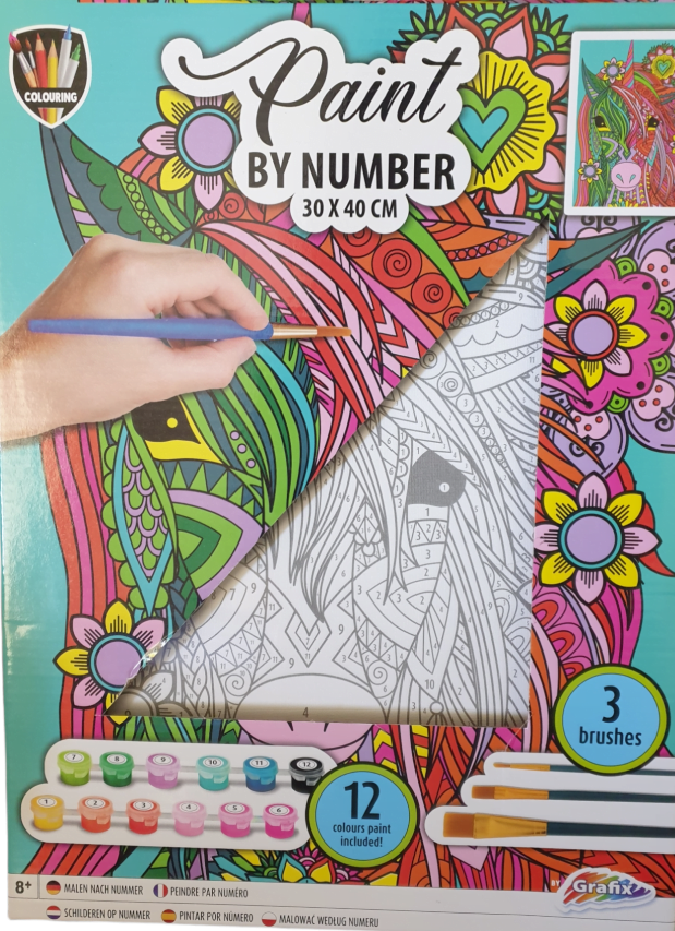 Set Pentru Pictura Pe Numere – Panou Cu Unicorn | Grafix