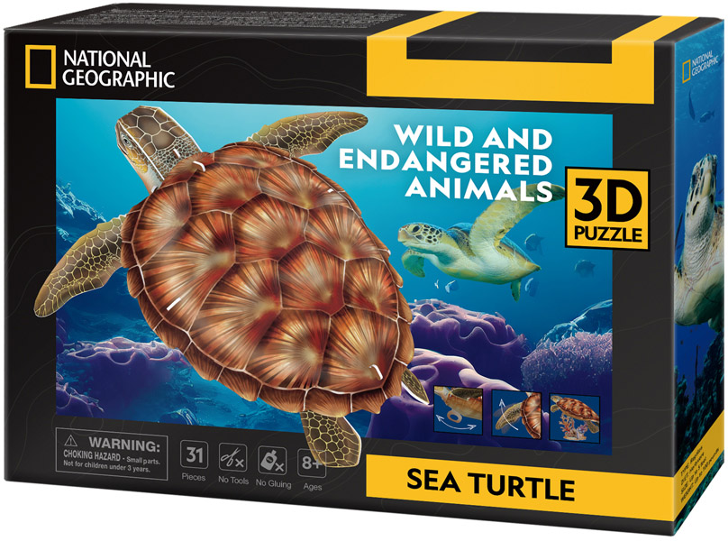 Puzzle 3D - National Geographic - Testoasa marina | CubicFun - 4