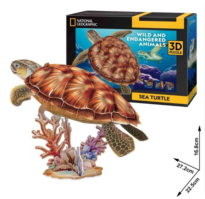 Puzzle 3D - National Geographic - Testoasa marina | CubicFun - 3