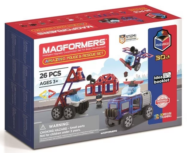 Set de constructie magnetic - Police Rescue, 26 piese | Magformers - 3 | YEO