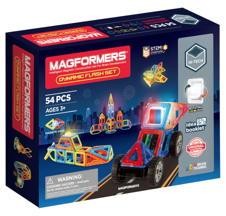 Set de constructie magnetic - Dynamic Flash, 54 piese | Magformers