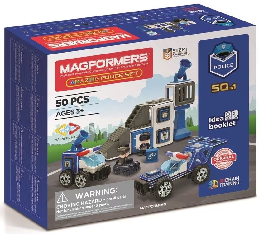 Set de constructie magnetic - Amazing Police, 50 piese | Magformers - 4 | YEO