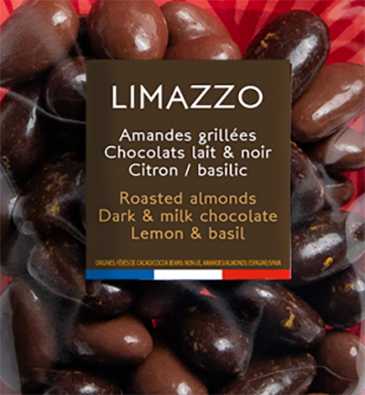 Migdale glazurate - Limazzo - Ciocolata cu lapte si neagra - lamaie si busuioc, 50g | Medicis