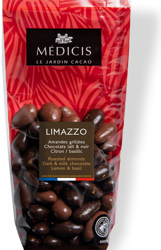 Bomboane cu migdale glazurate in 2 tipuri de ciocolata cu lamaie si busuioc - Limazzo | Medicis